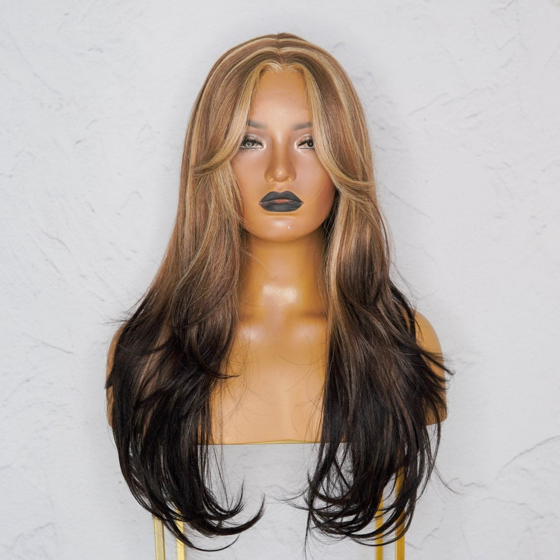 SELENE Inked Lace Front Wig | Brown, 22 Inch, T-Part Lace Front, Synthetic Hair | Milk &amp; Honey Wigs