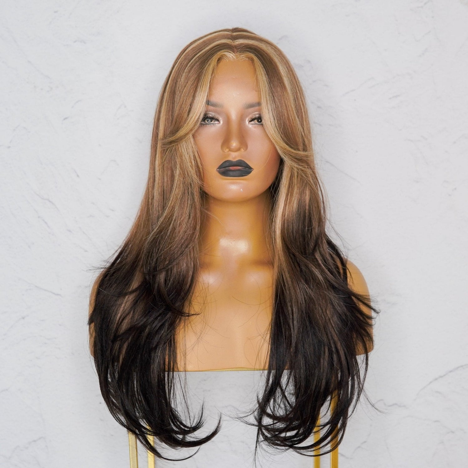 SELENE Inked Lace Front Wig | Brown, 22 Inch, T-Part Lace Front, Synthetic Hair | Milk &amp; Honey Wigs