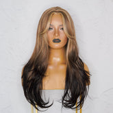 SELENE Inked Lace Front Wig | Brown, 22 Inch, T-Part Lace Front, Synthetic Hair | Milk & Honey Wigs