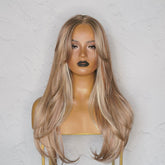 SELENE - Mixed Beach Blonde - Lace Front Wig | Blonde, 22 Inch, T-Part Lace Front, Synthetic Hair | Milk & Honey Wigs