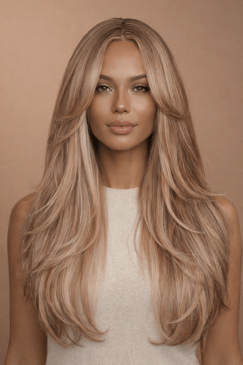 SELENE - Mixed Beach Blonde - Lace Front Wig | Blonde, 22 Inch, T-Part Lace Front, Synthetic Hair | Milk &amp; Honey Wigs