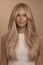 SELENE - Mixed Beach Blonde - Lace Front Wig | Blonde, 22 Inch, T-Part Lace Front, Synthetic Hair | Milk & Honey Wigs