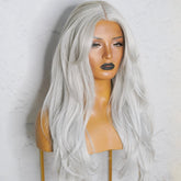 SELENE - Silver - Lace Front Wig | Grey, 22 Inch, T-Part Lace Front, Synthetic Hair | Milk & Honey Wigs