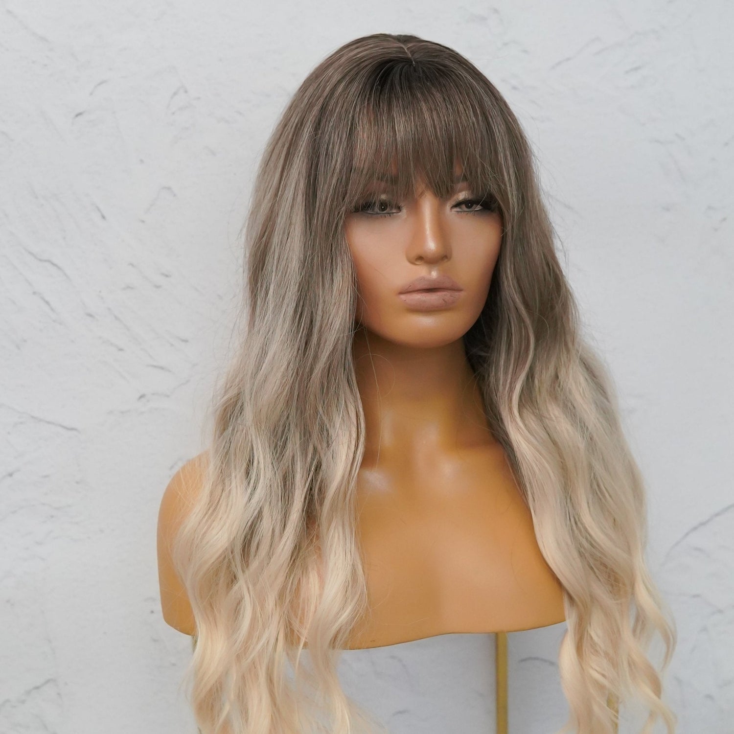 SHAKIRA - Ombre Brown - Fringe Wig | Brown, 24 Inch, Fringe, Synthetic Hair | Milk &amp; Honey Wigs