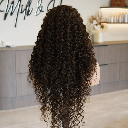SHIRLEY Dark Brown Curl Lace Front Wig - Milk &amp; Honey Wigs