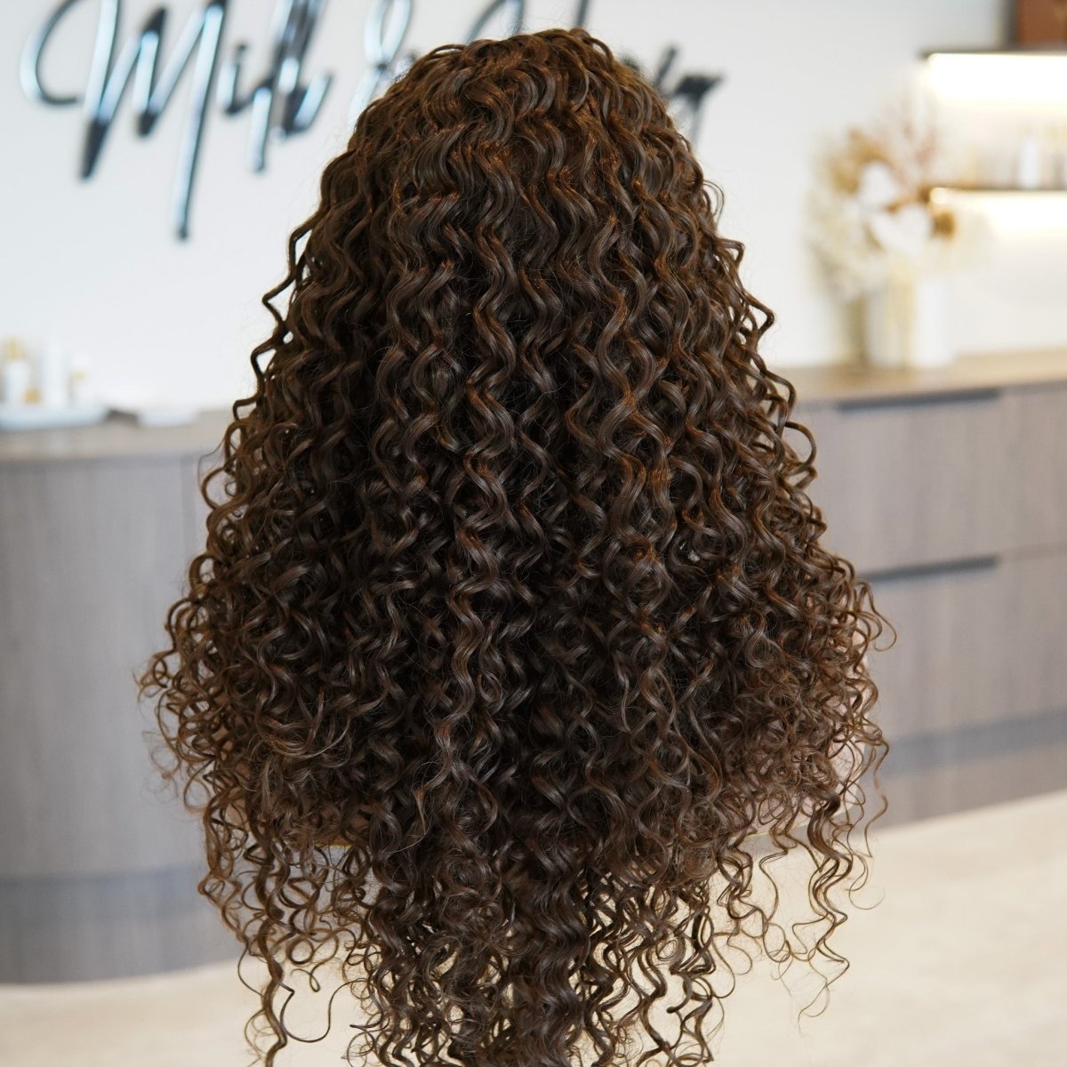 SHIRLEY Medium Brown Curl Lace Front Wig - Milk &amp; Honey Wigs