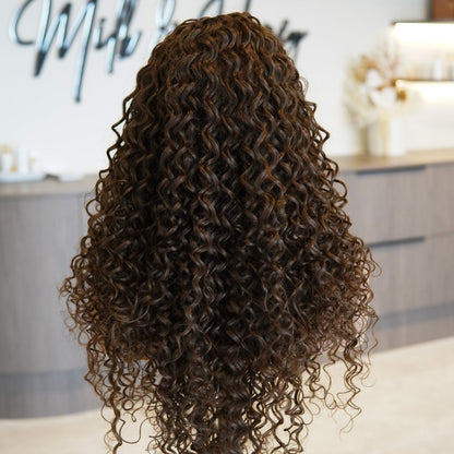 SHIRLEY Medium Brown Curl Lace Front Wig - Milk &amp; Honey Wigs