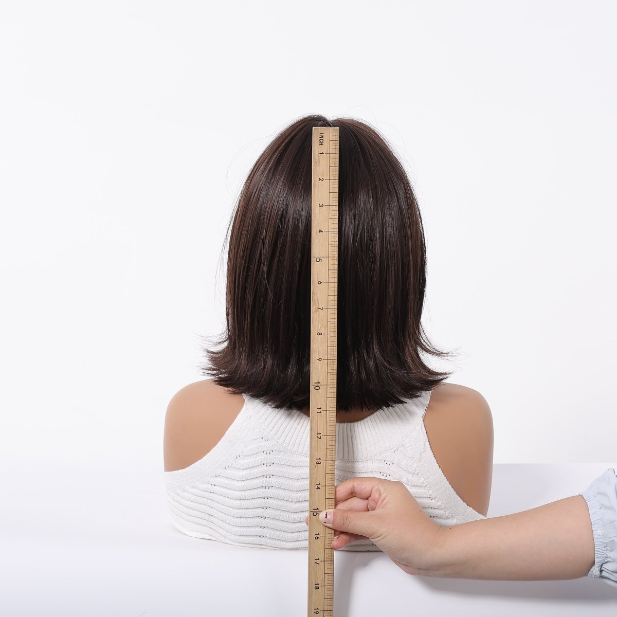 Short Dark Brown Bob Wispy Fringe Wig - MARKETPLACE | Brown, Fringe, Synthetic Hair | Milk &amp; Honey Wigs