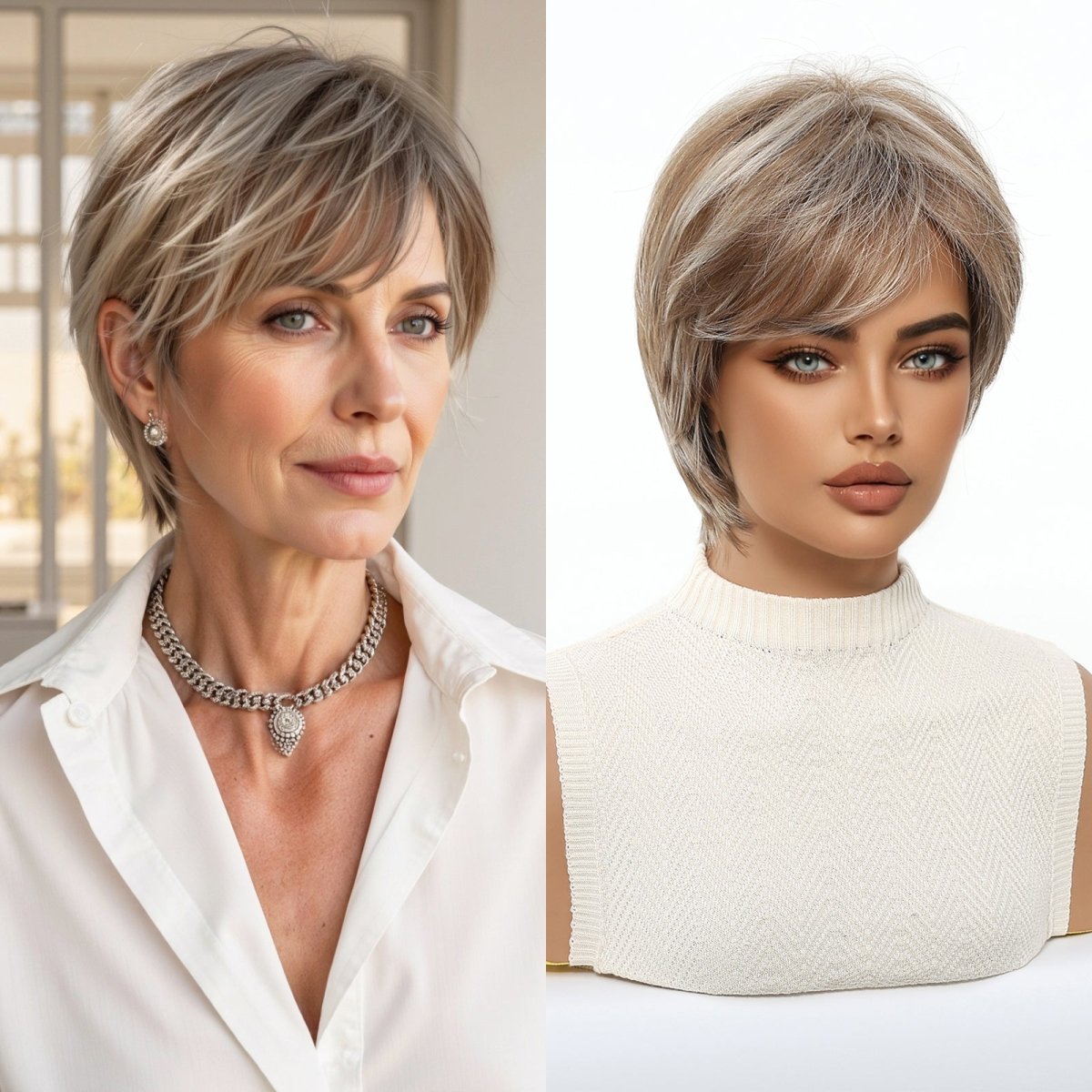 Short Layered Pixie Cut Wig - MARKETPLACE | Brown, Fringe, Synthetic Hair | Milk &amp; Honey Wigs