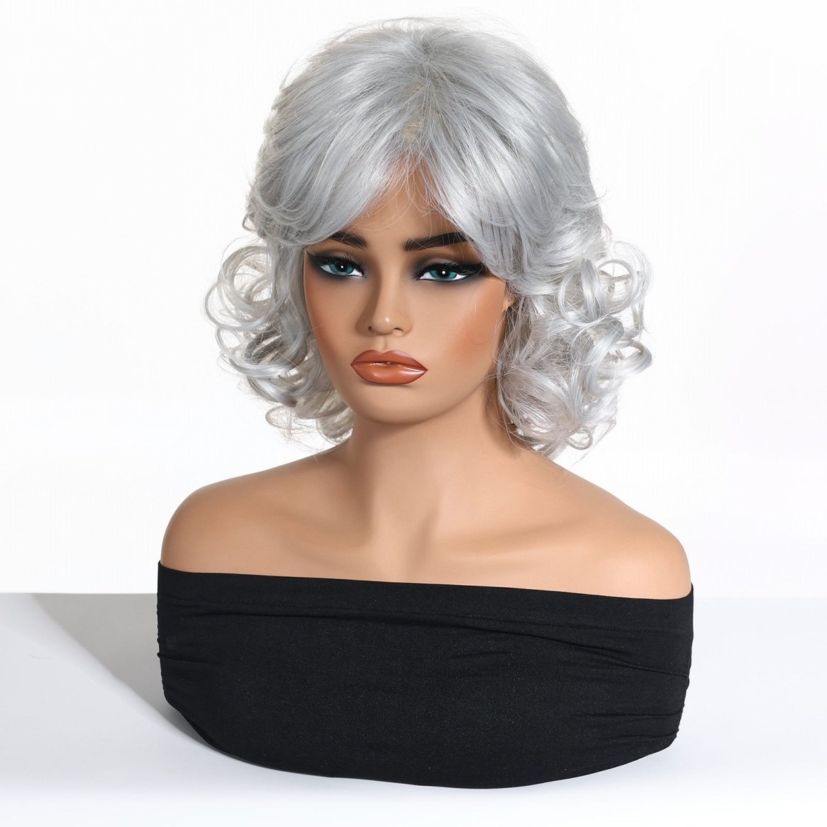 Silver Curl Fringe Wig - MARKETPLACE | Grey, Fringe, Synthetic Hair | Milk &amp; Honey Wigs