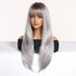 Silver-Gray With Darker Roots Wig - MARKETPLACE | Grey, Fringe, Synthetic Hair | Milk & Honey Wigs