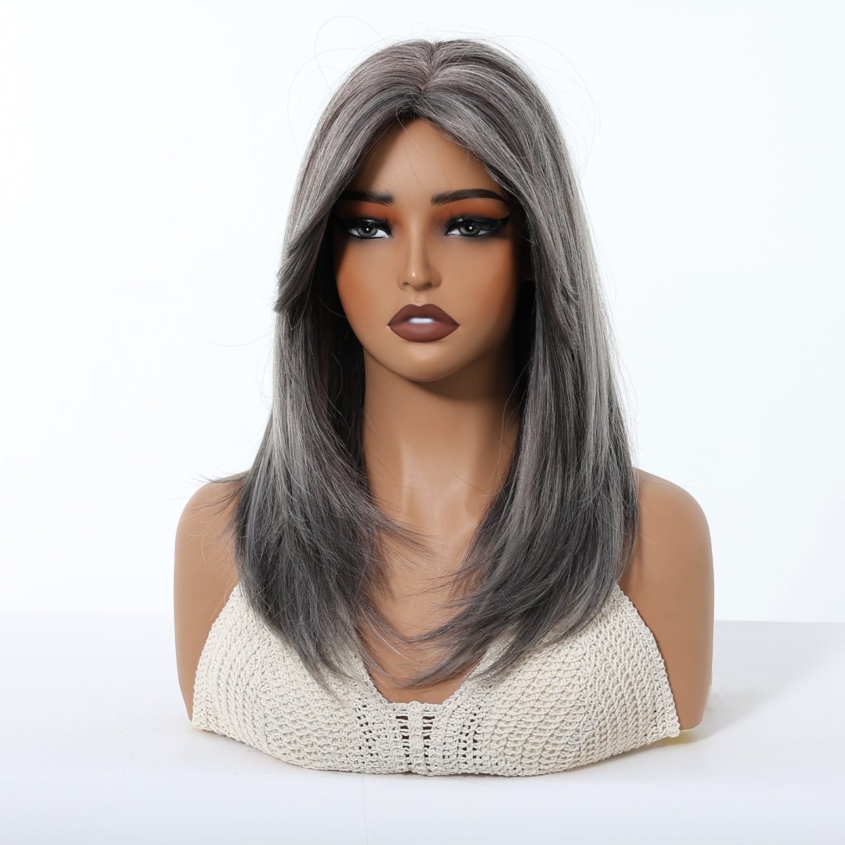 Silver Grey Layered Wig - MARKETPLACE | Grey, Fringe, Synthetic Hair | Milk &amp; Honey Wigs