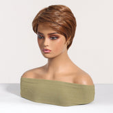 Sleek Chestnut Brown Pixie Cut Wig - MARKETPLACE | Brown, Fringe, Synthetic Hair | Milk & Honey Wigs
