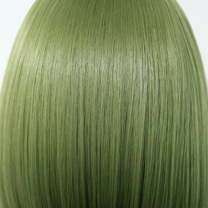Sleek olive green synthetic bob lace front wig | Milk &amp; Honey Wigs