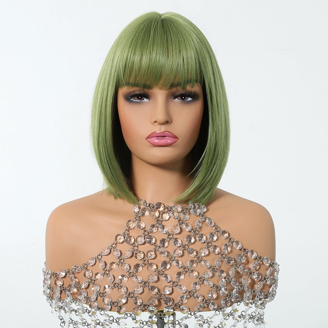 Sleek Olive Green Bob Wig - MARKETPLACE | Brown, Fringe, Synthetic Hair | Milk &amp; Honey Wigs