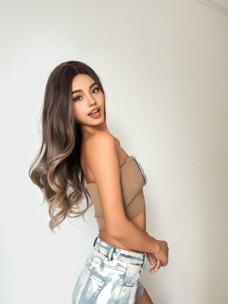 Soft Brown with Ash Blonde Highlights Wig - MARKETPLACE | Brown, Fringe, Synthetic Hair | Milk &amp; Honey Wigs
