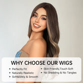 Soft Brown with Ash Blonde Highlights Wig - MARKETPLACE | Brown, Fringe, Synthetic Hair | Milk & Honey Wigs