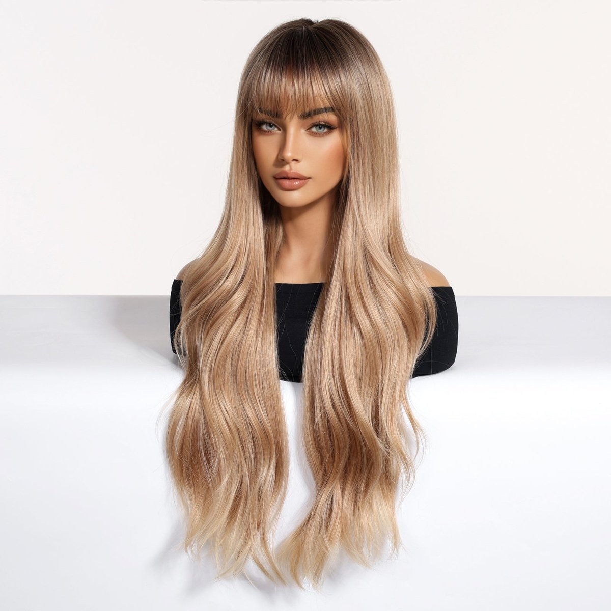 Soft Wavy Honey Brown  Wig - MARKETPLACE | Brown, Fringe, Synthetic Hair | Milk &amp; Honey Wigs