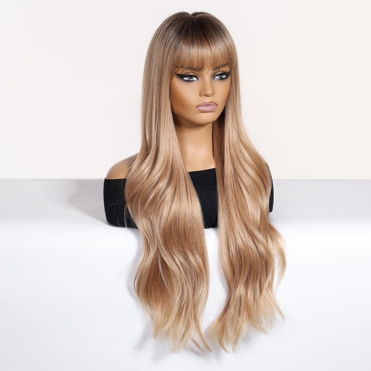Soft Wavy Honey Brown  Wig - MARKETPLACE | Brown, Fringe, Synthetic Hair | Milk &amp; Honey Wigs