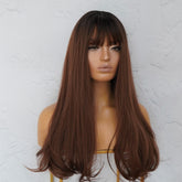 STACEY - Brown Ombre - Fringe Wig | Brown, 22 Inch, Fringe, Synthetic Hair | Milk & Honey Wigs