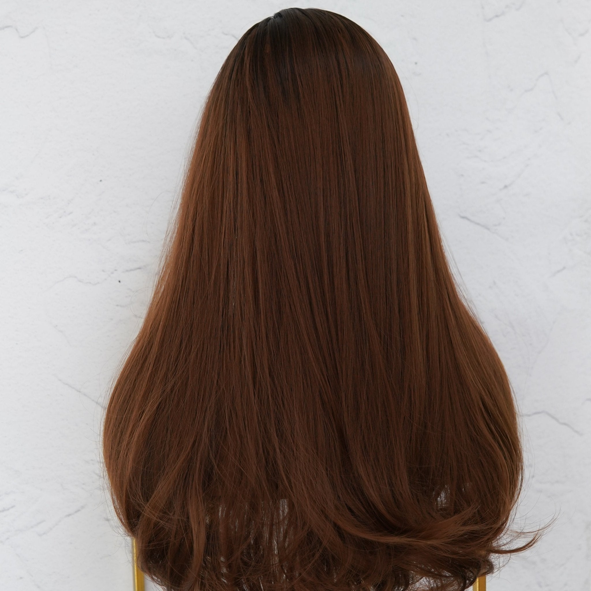 STACEY - Brown Ombre - Fringe Wig | Brown, 22 Inch, Fringe, Synthetic Hair | Milk &amp; Honey Wigs