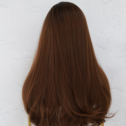 STACEY - Brown Ombre - Fringe Wig | Brown, 22 Inch, Fringe, Synthetic Hair | Milk &amp; Honey Wigs