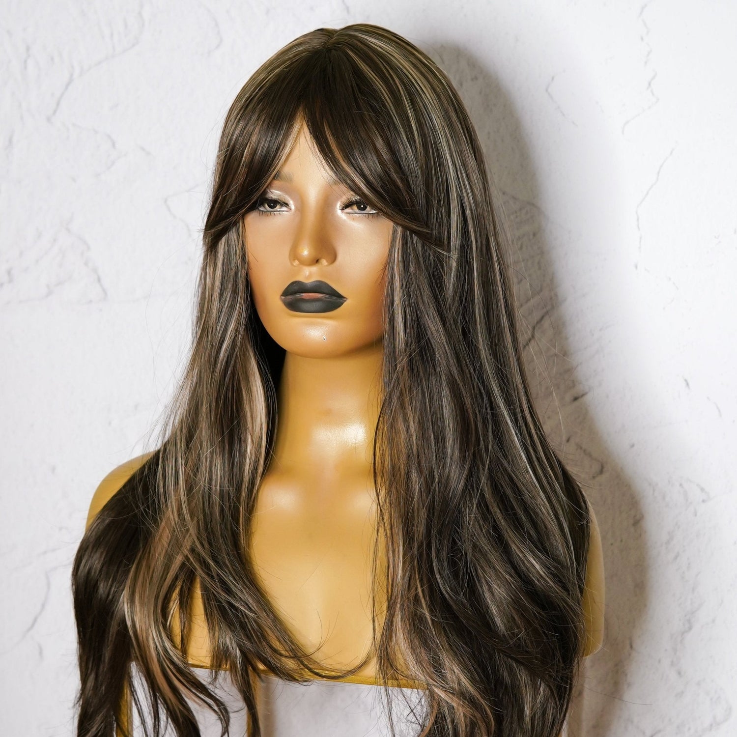 STEFANIE Brown Fringe Wig - Milk &amp; Honey Wigs