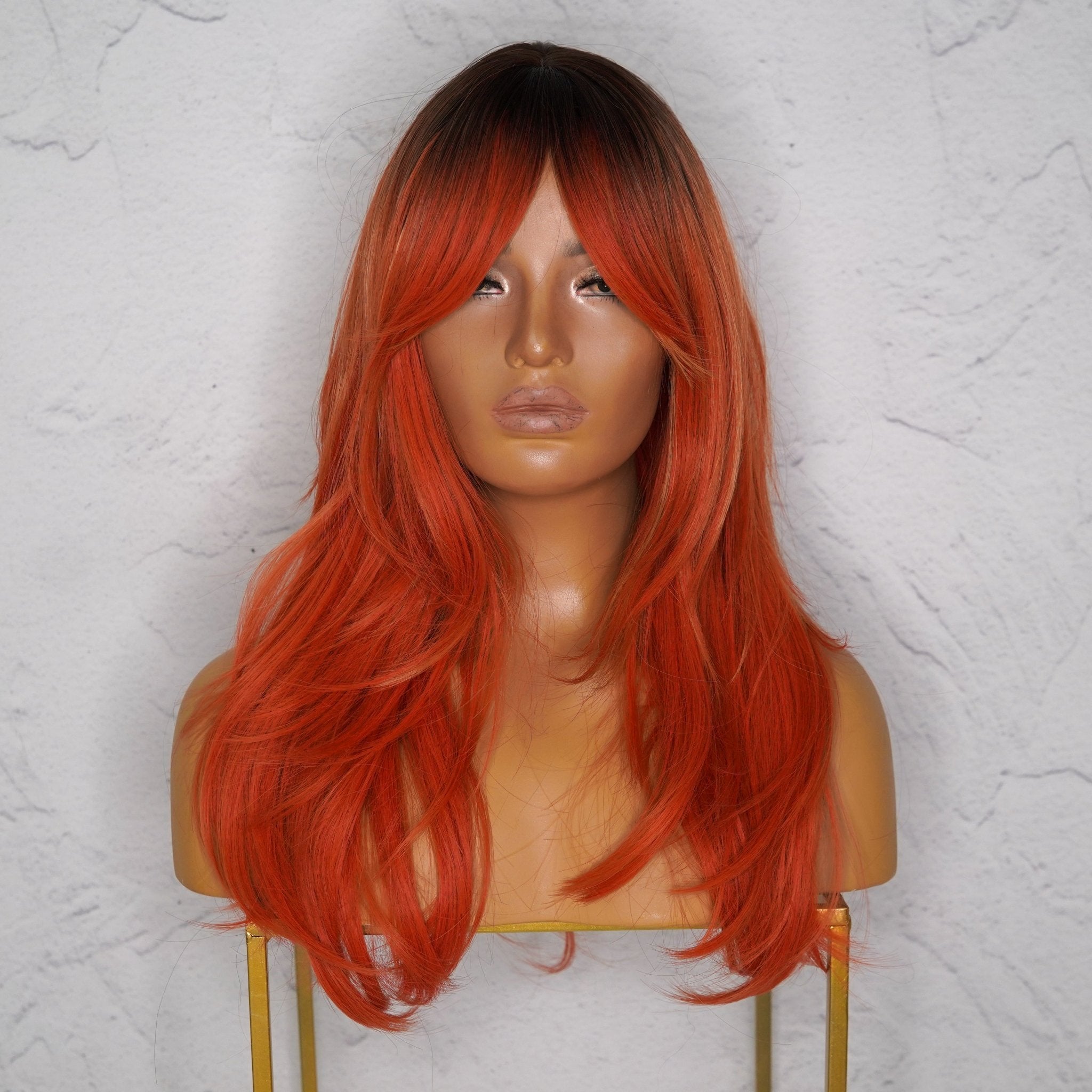 STELLA - Flame - Fringe Wig | Red, 22 Inch, Fringe, Synthetic Hair | Milk &amp; Honey Wigs