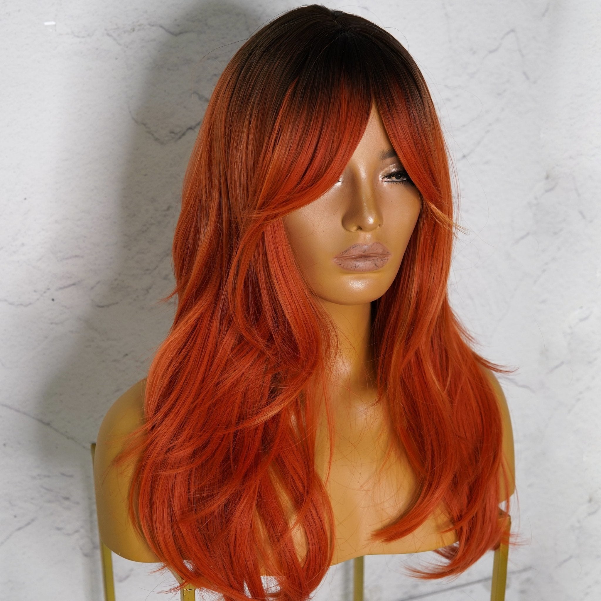 STELLA - Flame - Fringe Wig | Red, 22 Inch, Fringe, Synthetic Hair | Milk &amp; Honey Wigs