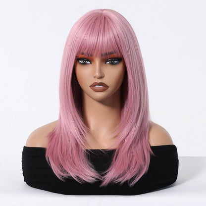 Straight pastel pink synthetic lace front wig | Milk &amp; Honey Wigs