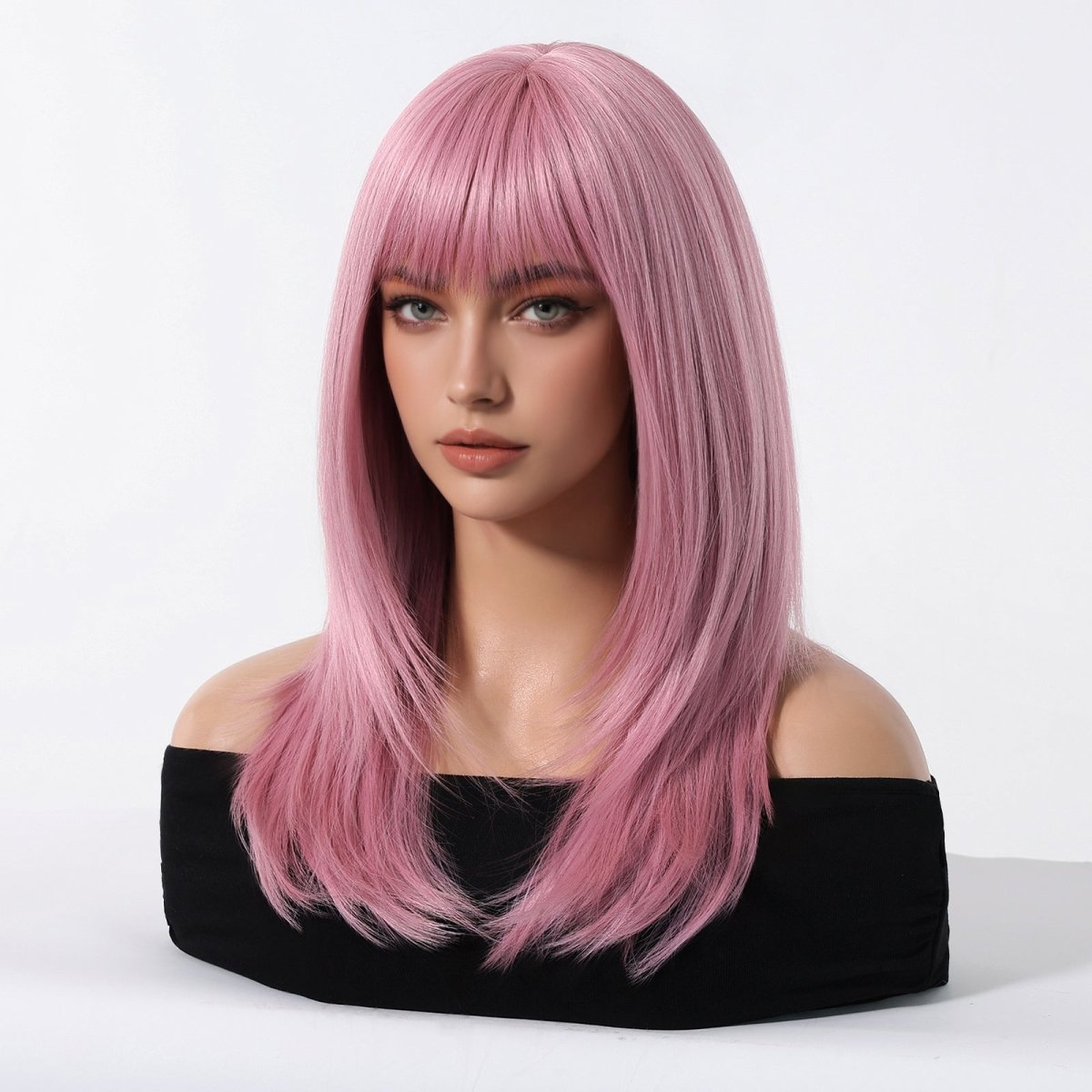 Straight Pastel Pink Wig - MARKETPLACE | Pink, Fringe, Synthetic Hair | Milk &amp; Honey Wigs