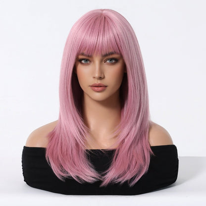 Straight pastel pink synthetic lace front wig | Milk &amp; Honey Wigs