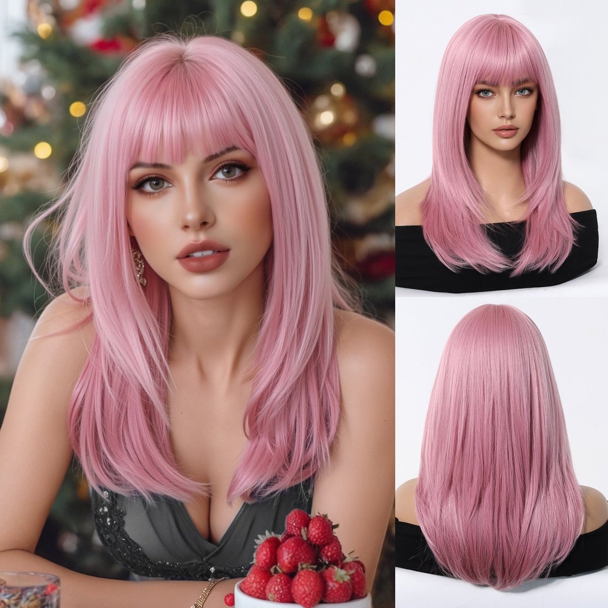 Straight Pastel Pink Wig - MARKETPLACE | Pink, Fringe, Synthetic Hair | Milk &amp; Honey Wigs