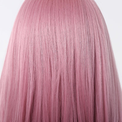 Straight pastel pink synthetic lace front wig | Milk &amp; Honey Wigs