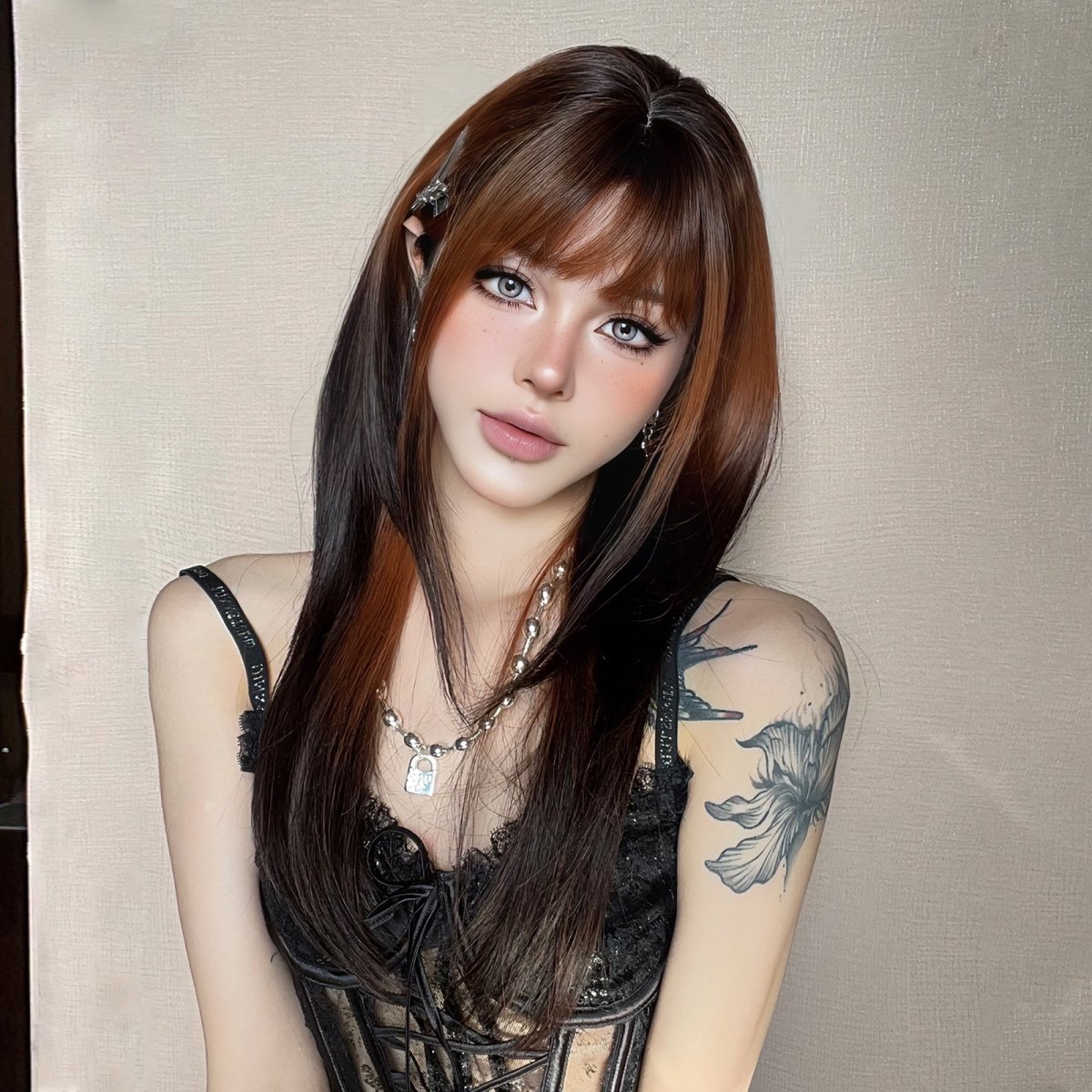 Straight Two-Tone Wig  - MARKETPLACE | Black, Fringe, Synthetic Hair | Milk &amp; Honey Wigs
