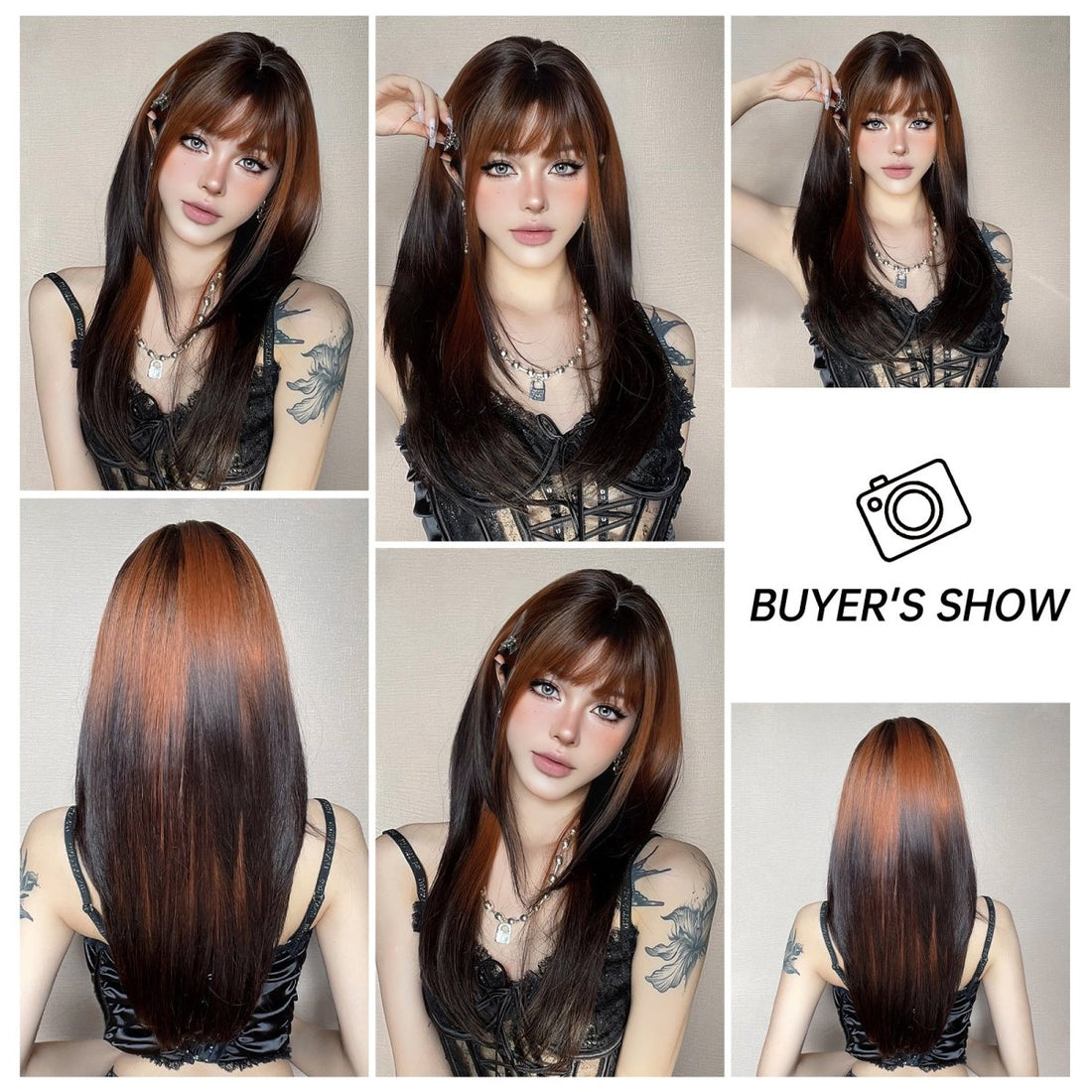 Straight Two-Tone Wig  - MARKETPLACE | Black, Fringe, Synthetic Hair | Milk &amp; Honey Wigs