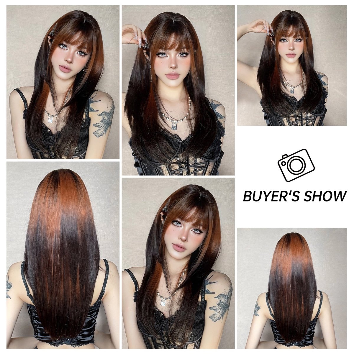 Straight Two-Tone Wig  - MARKETPLACE | Black, Fringe, Synthetic Hair | Milk &amp; Honey Wigs