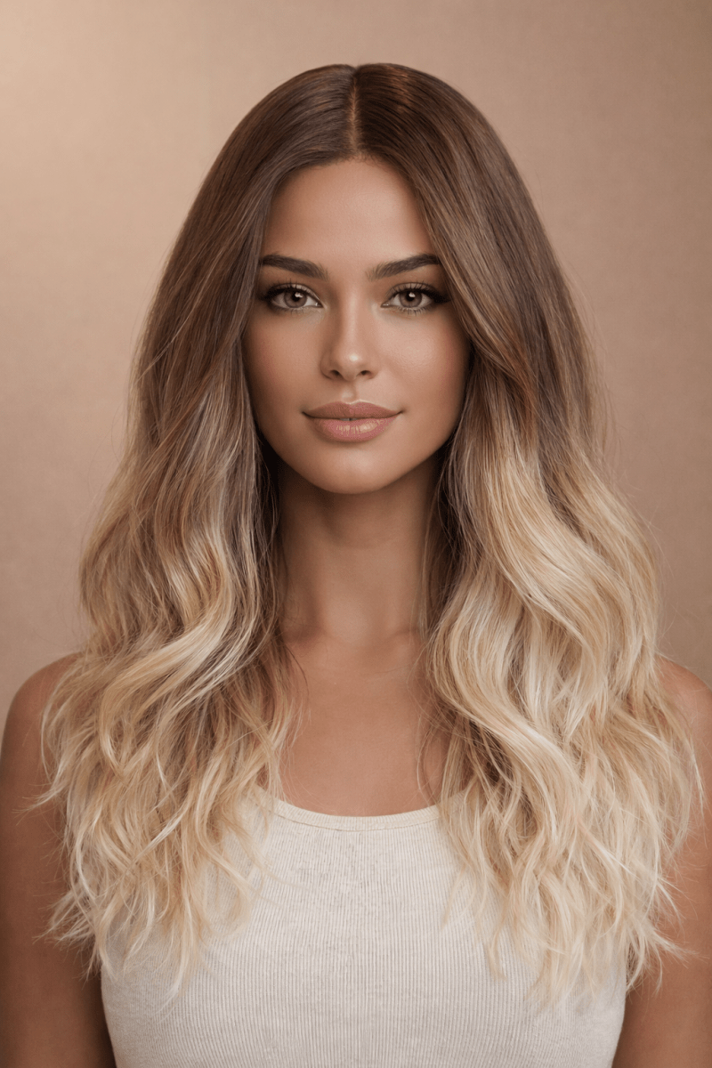 TAHLIAH - Ombre Blonde - Lace Front Wig | Blonde, 18 Inch, Mono Lace Front, Synthetic Hair | Milk &amp; Honey Wigs
