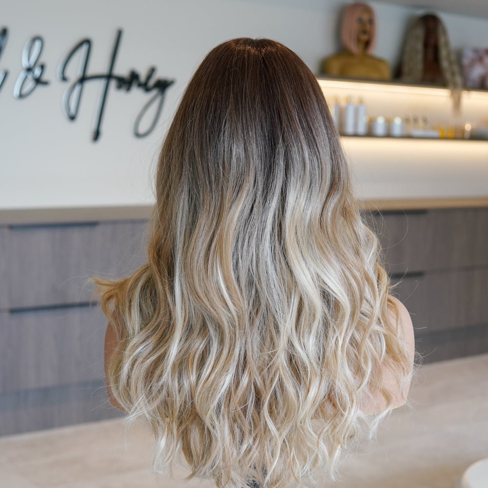 TAHLIAH - Ombre Blonde - Lace Front Wig | Blonde, 18 Inch, Mono Lace Front, Synthetic Hair | Milk &amp; Honey Wigs