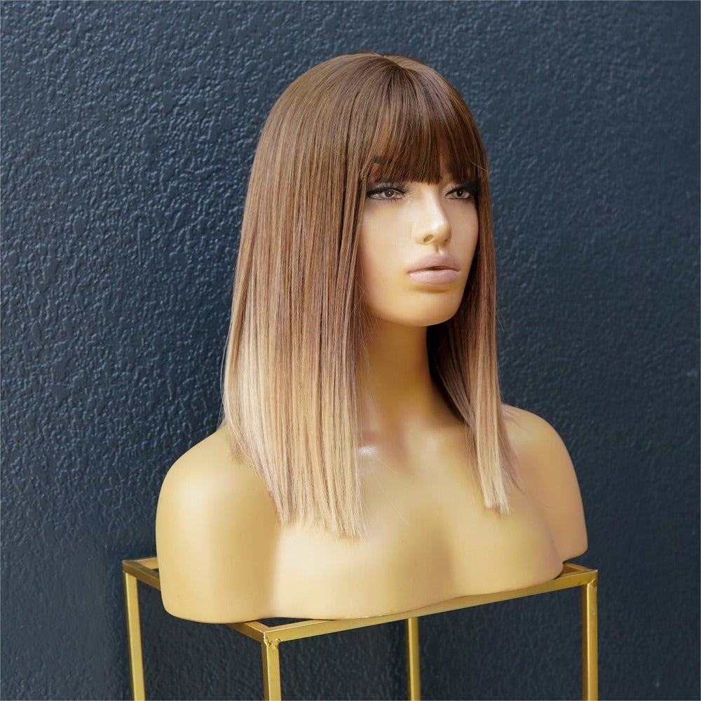 TALLULAH brown ombre synthetic straight fringe wig | Milk &amp; Honey Wigs