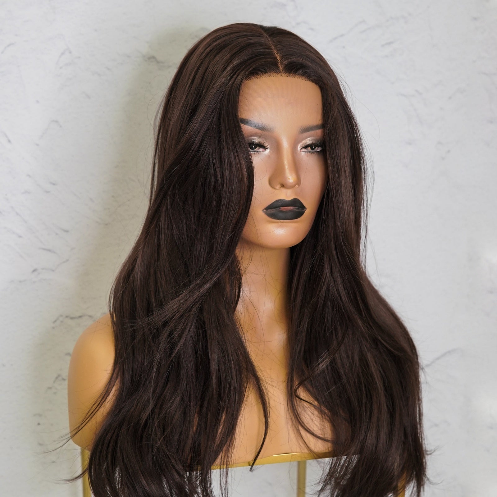 TARA Dark Brown Lace Front Wig - Milk &amp; Honey Wigs