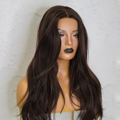 TARA Dark Brown Lace Front Wig - Milk &amp; Honey Wigs