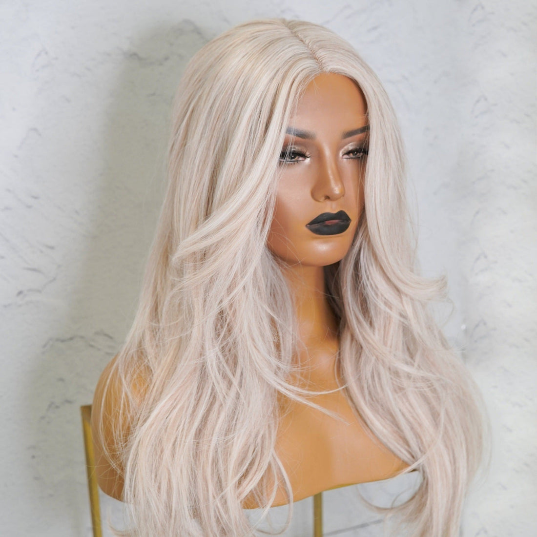 TARA - White Blonde - Lace Front Wig | White, 24 Inch, T-Part Lace Front, Synthetic Hair | Milk &amp; Honey Wigs