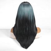 Teal Highlight Layered with Curtain Bangs Wig  - MARKETPLACE | Green, Fringe, Synthetic Hair | Milk & Honey Wigs