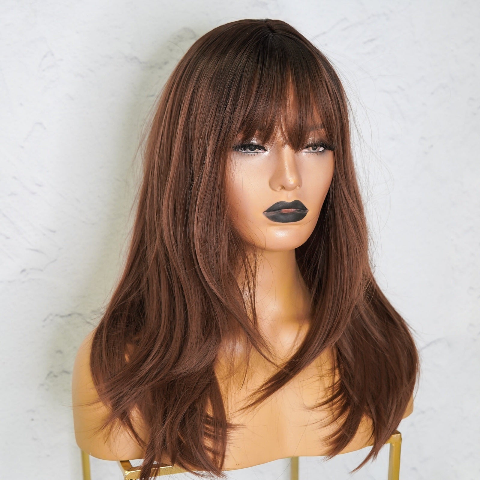 TESSA Brown 18" Fringe Wig - Milk &amp; Honey Wigs