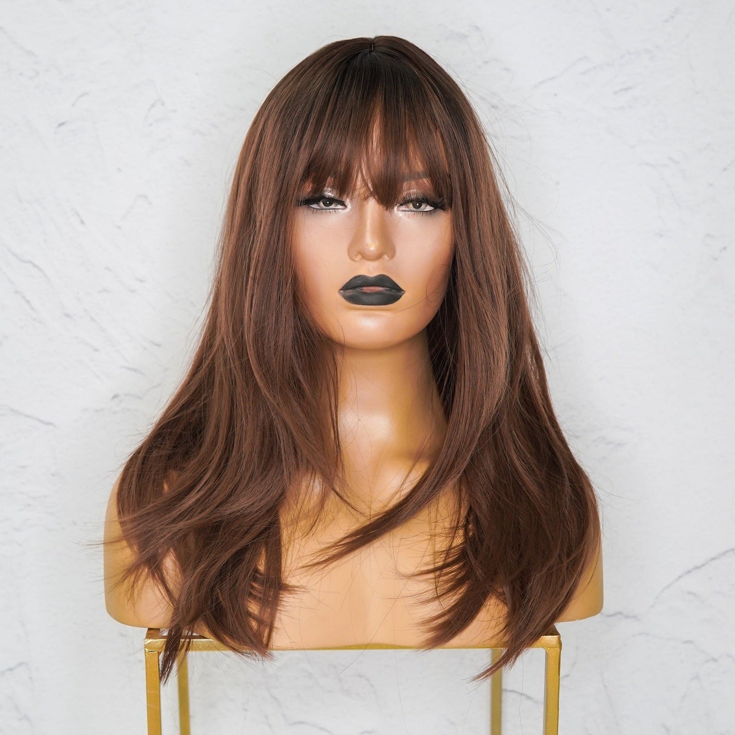 TESSA Brown 18" Fringe Wig - Milk &amp; Honey Wigs