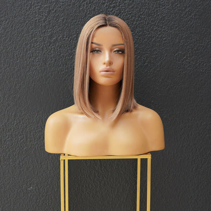 TIFFANY caramel synthetic straight bob lace front wig | Milk &amp; Honey Wigs