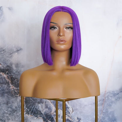 TILLY purple synthetic straight lace front bob wig | Milk &amp; Honey Wigs