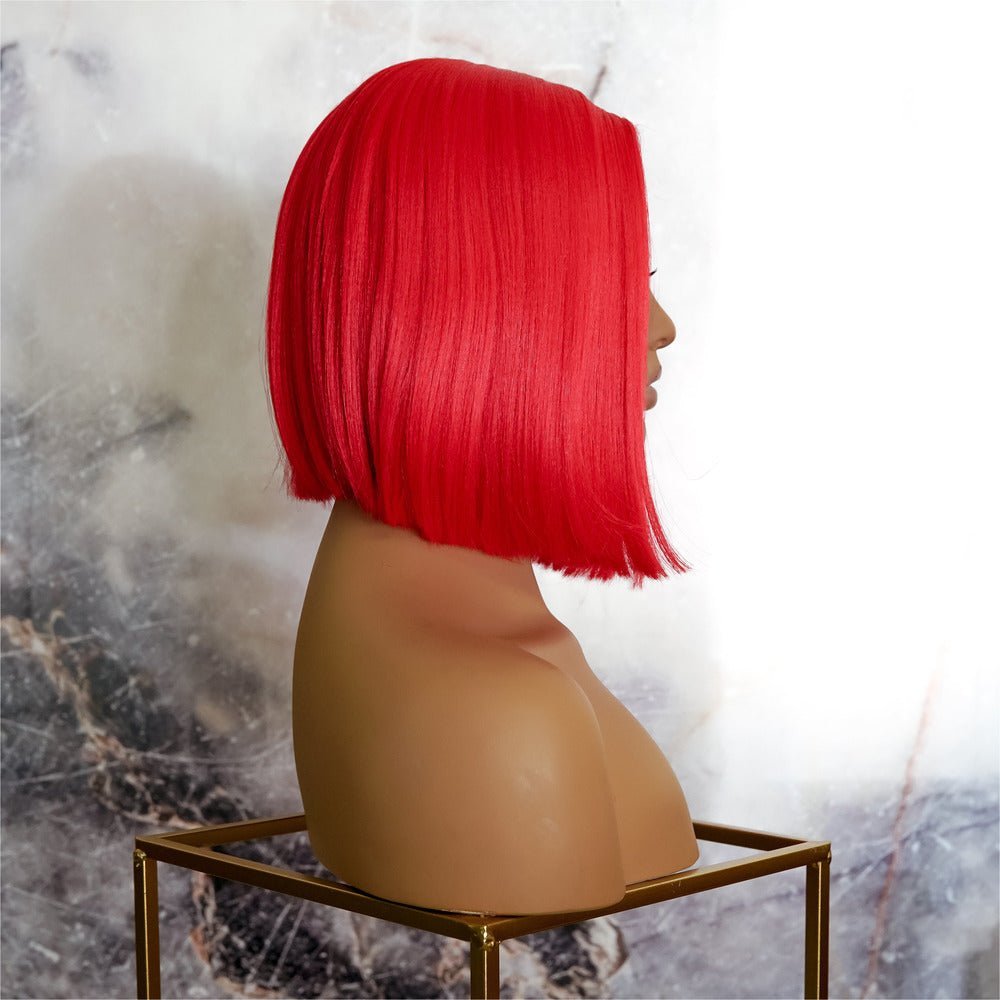 TILLY - Red - Lace Front Wig | Red, 12 Inch &amp; Shorter, T-Part Lace Front, Synthetic Hair | Milk &amp; Honey Wigs