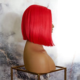 TILLY - Red - Lace Front Wig | Red, 12 Inch & Shorter, T-Part Lace Front, Synthetic Hair | Milk & Honey Wigs